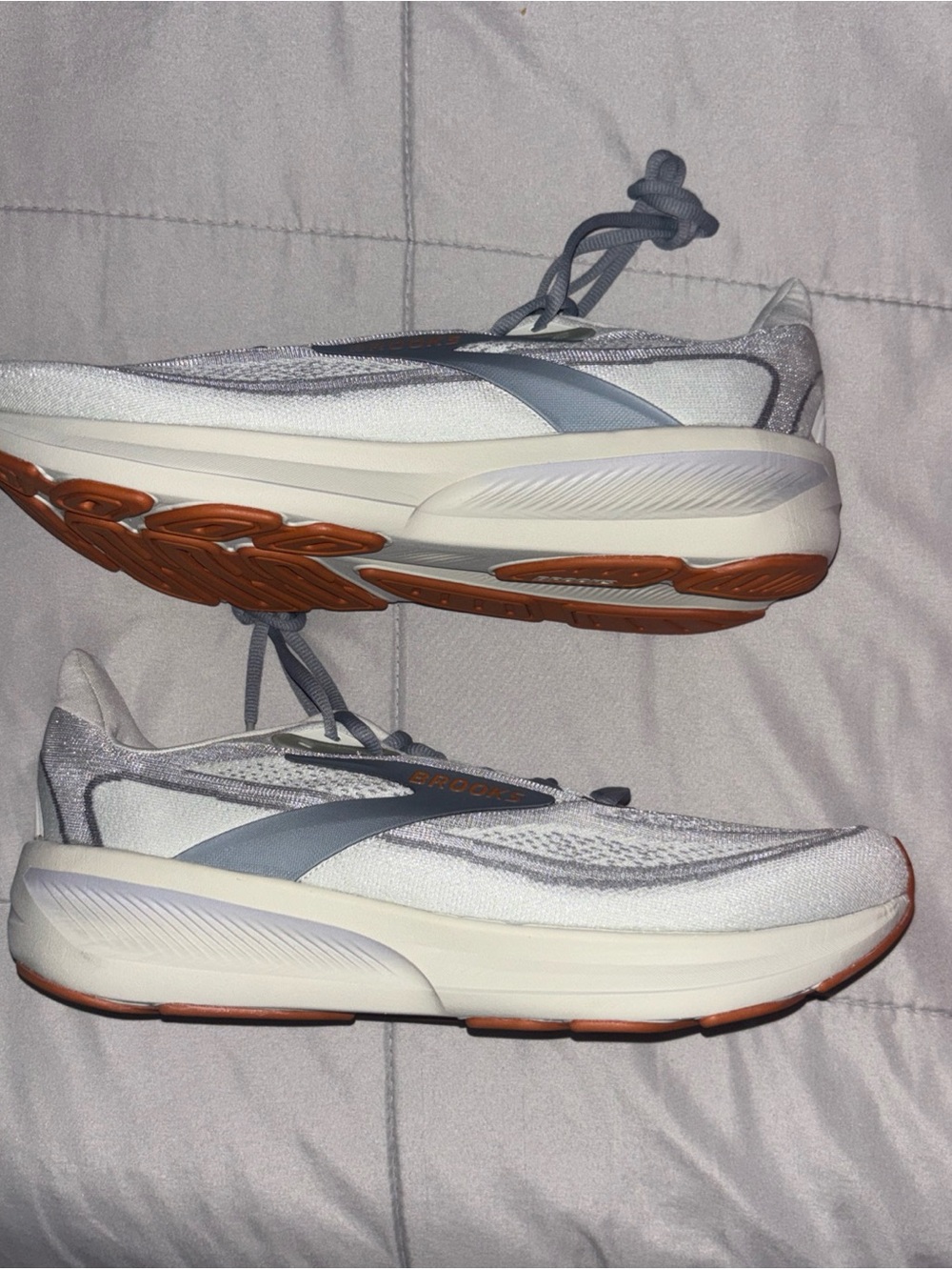 Brooks Men's Lightweight White Running Sneakers with Gray Accents